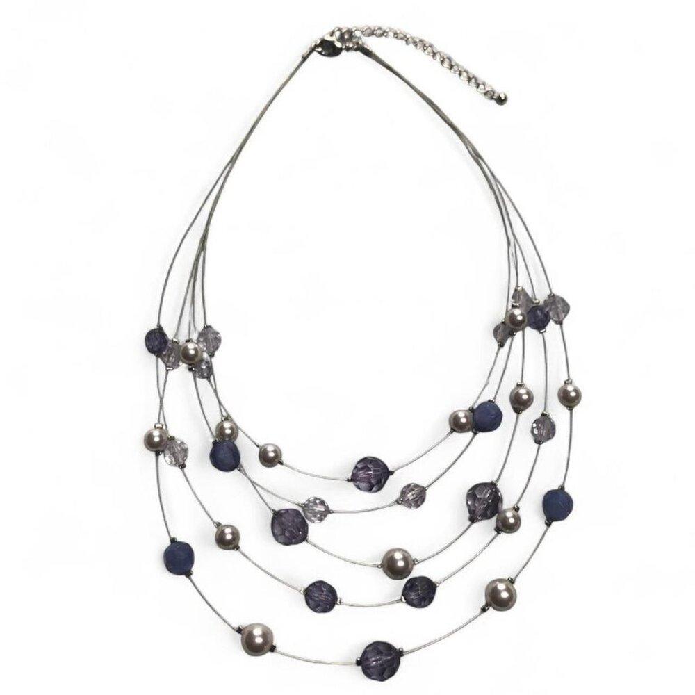Vtg Beaded Wire Necklace